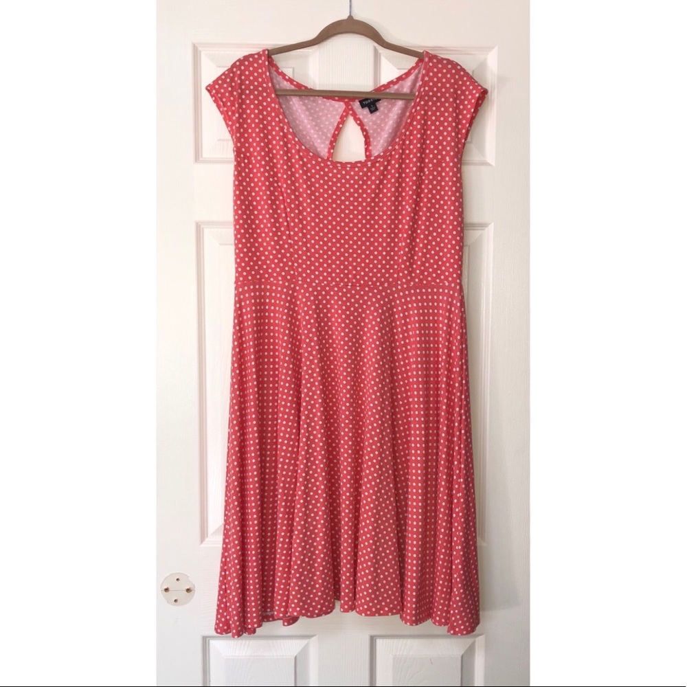 Torrid Peachy orange plus size polka dot dress